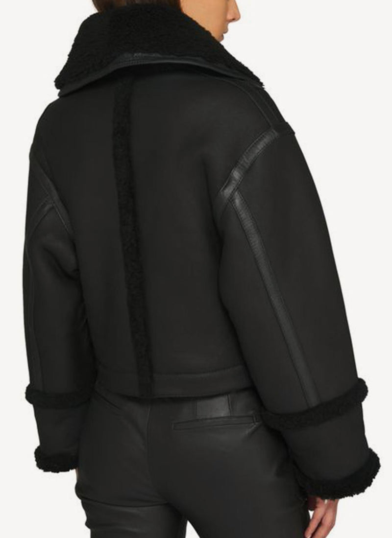 Victoria Beckham - Veste En Shearling - Black - Femme