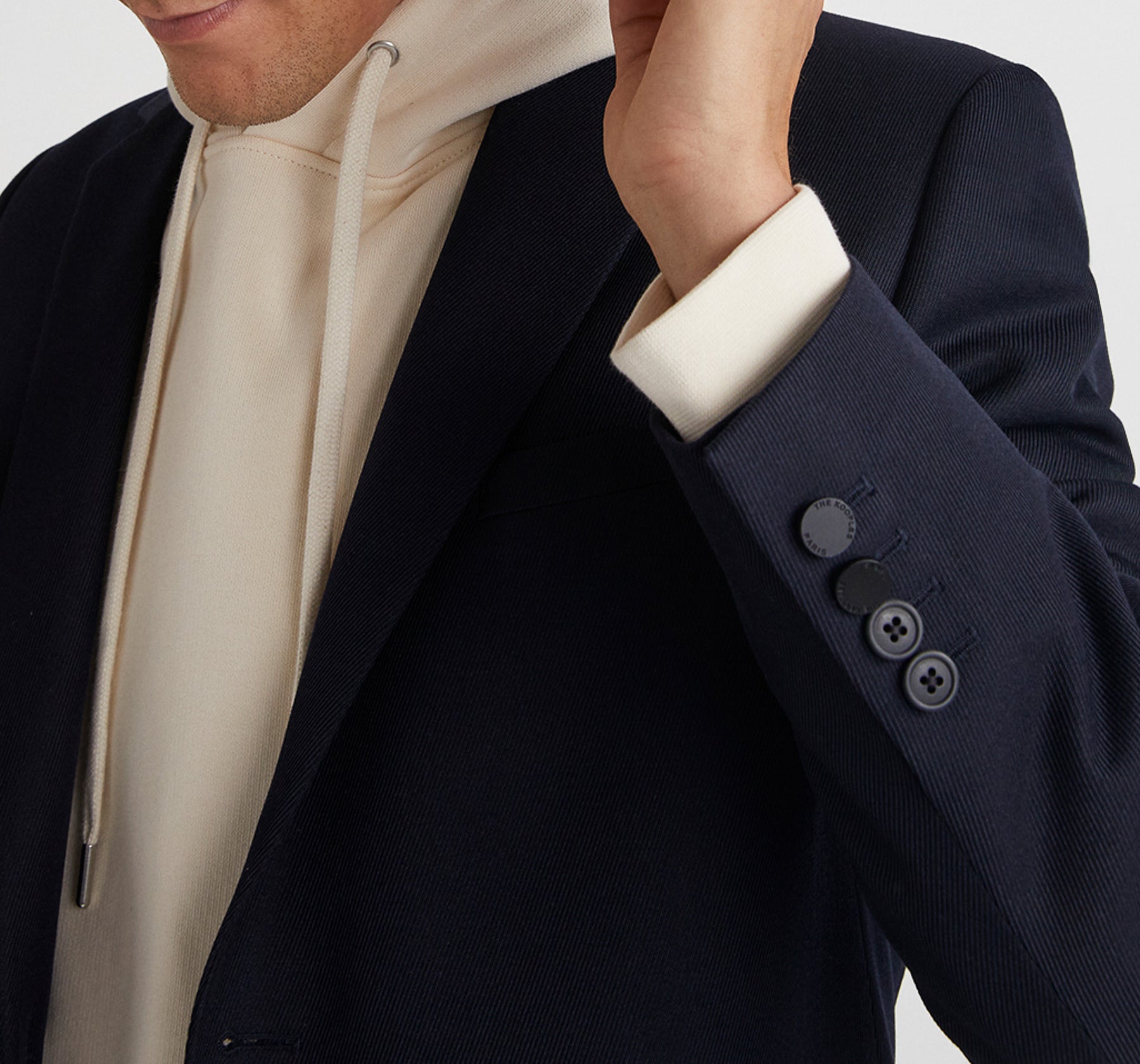 The Kooples - Veste Épaisse Bleu Marine Boutonnée - Homme