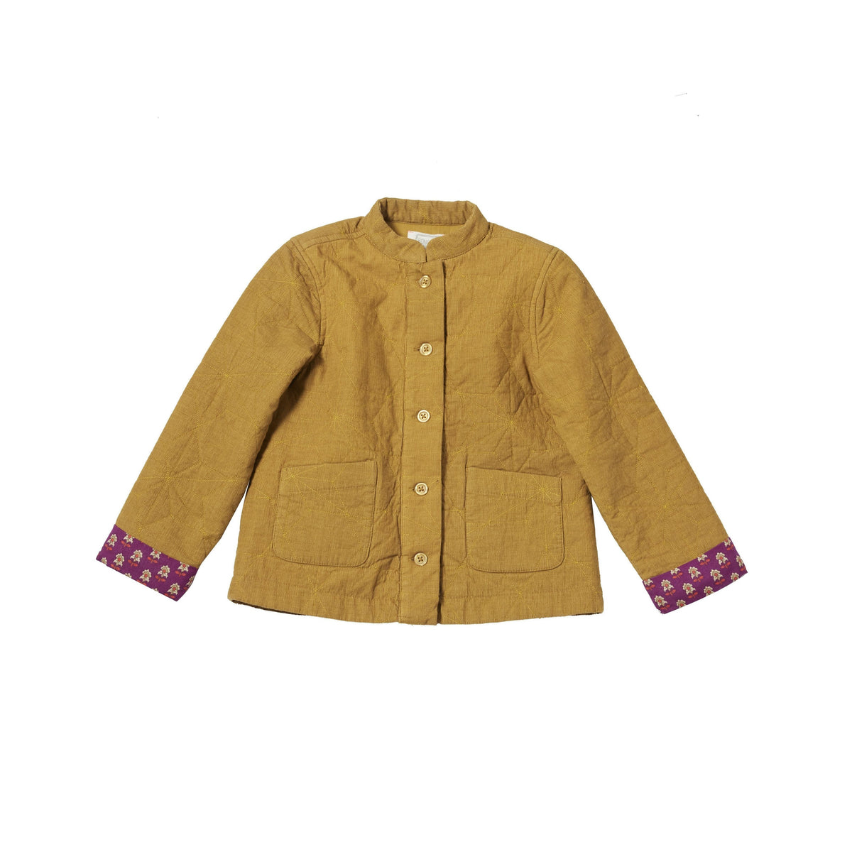 Veste fille matelassée en velours Bronze