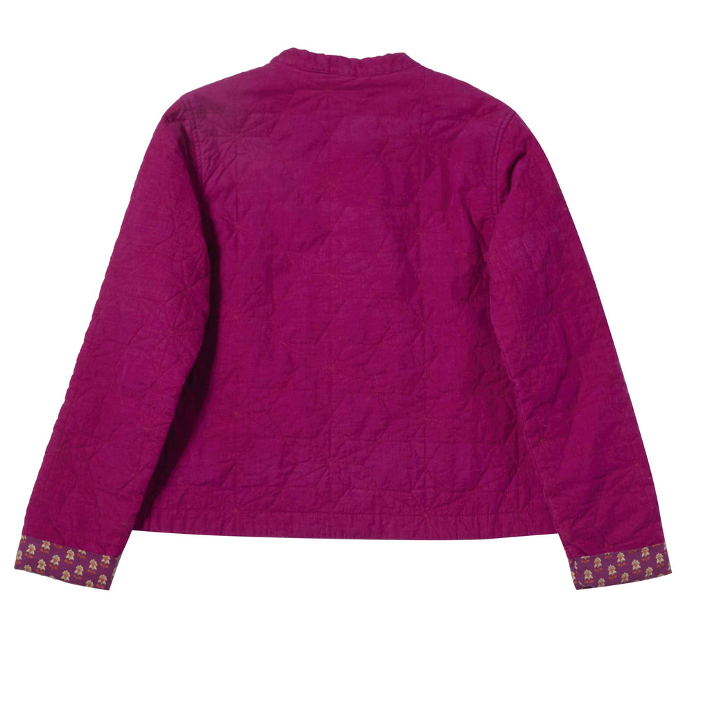 Veste fille matelassée en velours Cassis