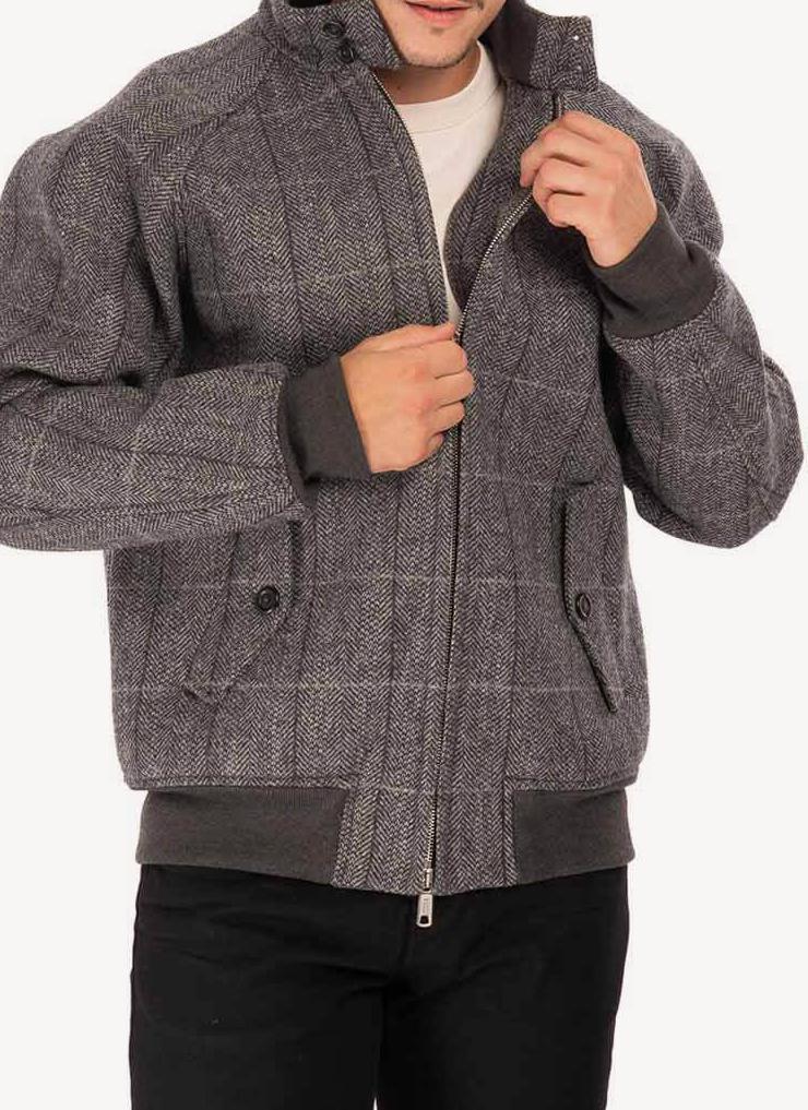 Baracuta - Veste G9 Woolen - Grey Check - Homme