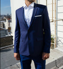 Veste Habillée Laine Bleue Slim - Homme