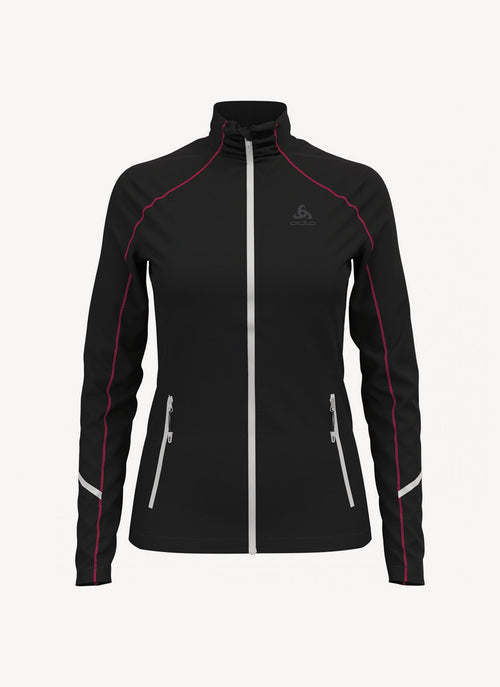 Odlo - Veste Midlayer Full Zip Allalin - New Black Divapink New White - Femme