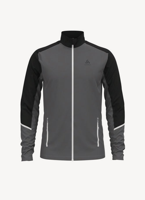 Odlo - Veste Midlayer Full Zip Allalin - Steel Grey Black White - Homme