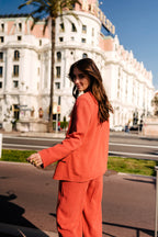 CHAQUETA PADMÉ LINO VISCOSA TERRACOTA
