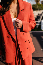 CHAQUETA PADMÉ LINO VISCOSA TERRACOTA