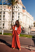 CHAQUETA PADMÉ LINO VISCOSA TERRACOTA