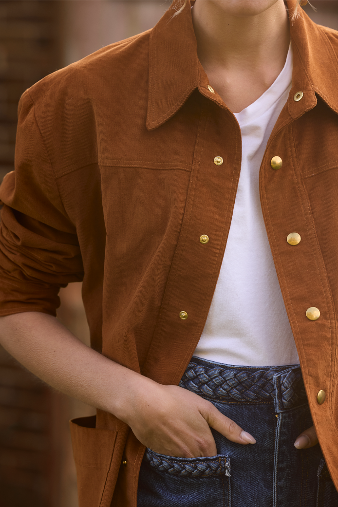 SOBRECAMISA RAÏSSA TERCIOPELO CARAMELO