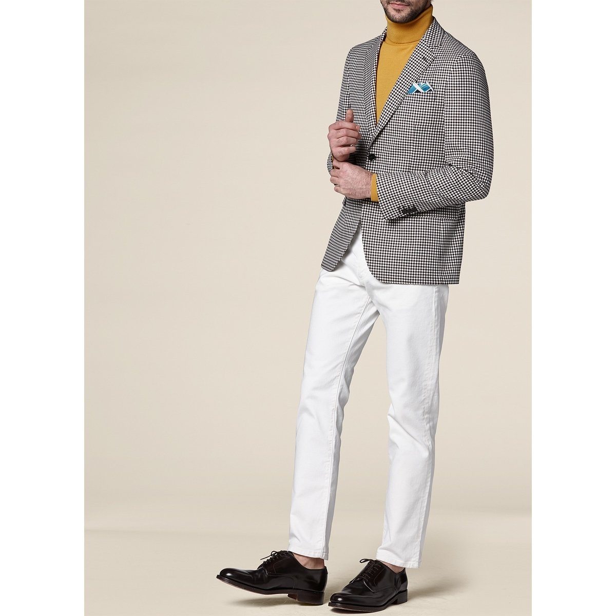 Fursac - Chaqueta de lana a cuadros - Chocolate - Hombre