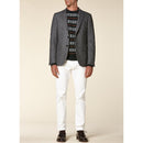 Fursac - Chaqueta Slim Fit - Gris Medio, Natté Tweed
