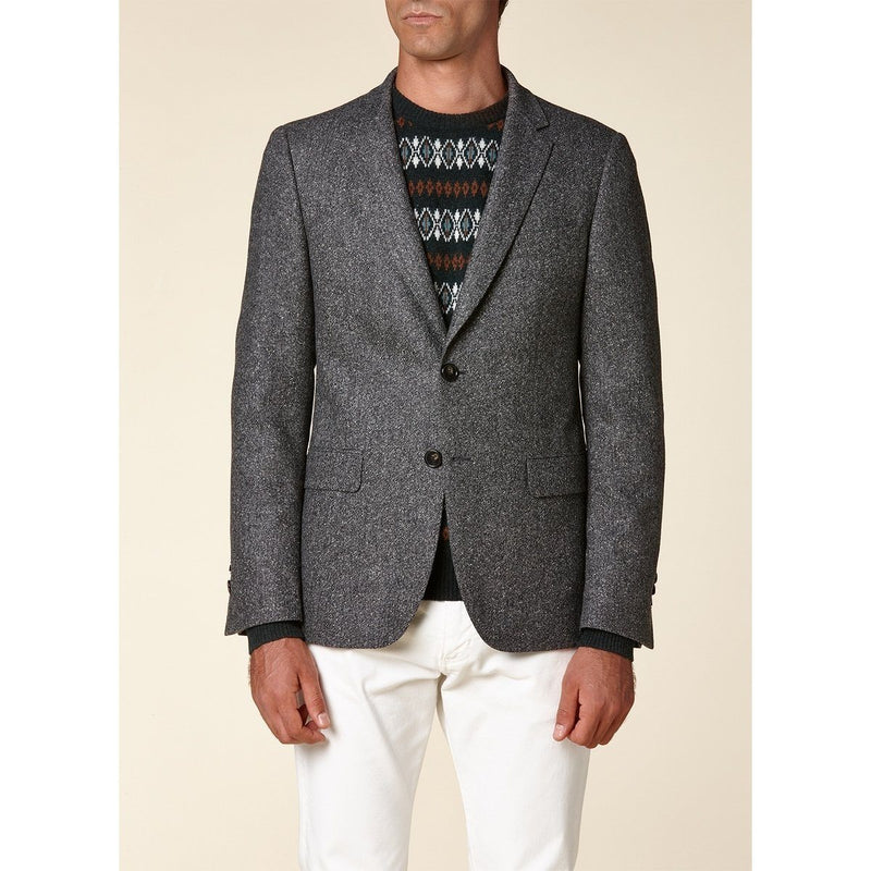 Fursac - Chaqueta Slim Fit - Gris Medio, Natté Tweed