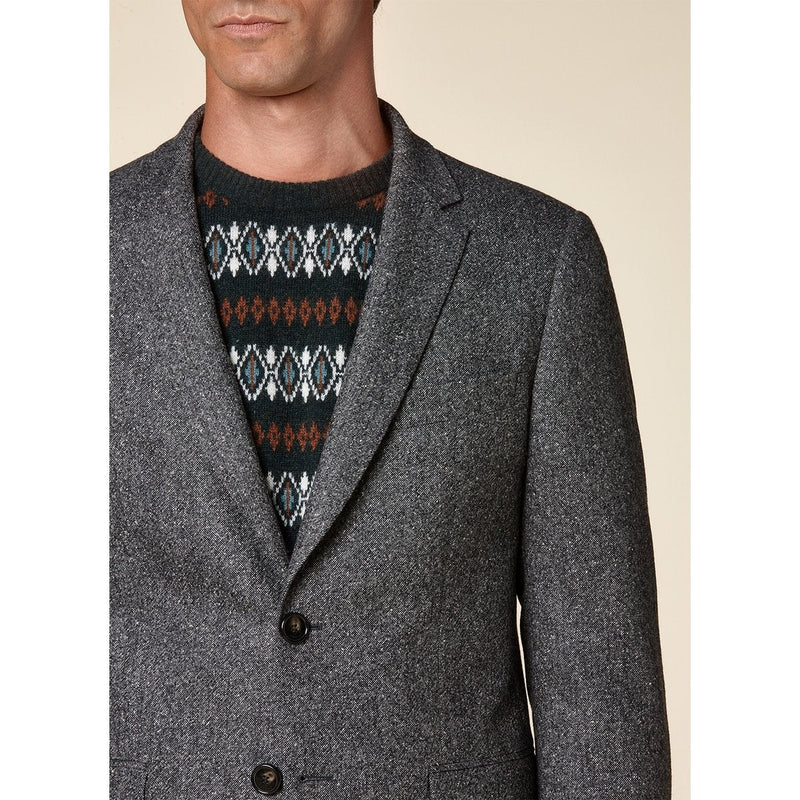 Fursac - Chaqueta Slim Fit - Gris Medio, Natté Tweed