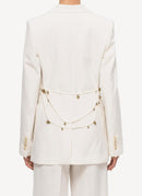 Stella Mccartney - Veste Twill Tailoring - Blanc - Femme