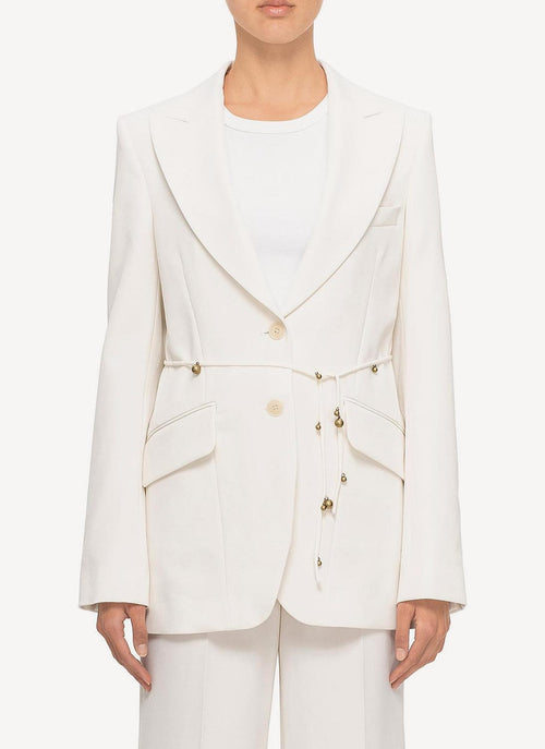 Stella Mccartney - Veste Twill Tailoring - Blanc - Femme