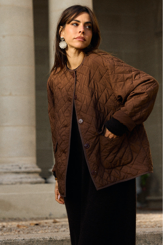 Chaqueta Valentin Matelasse Marron