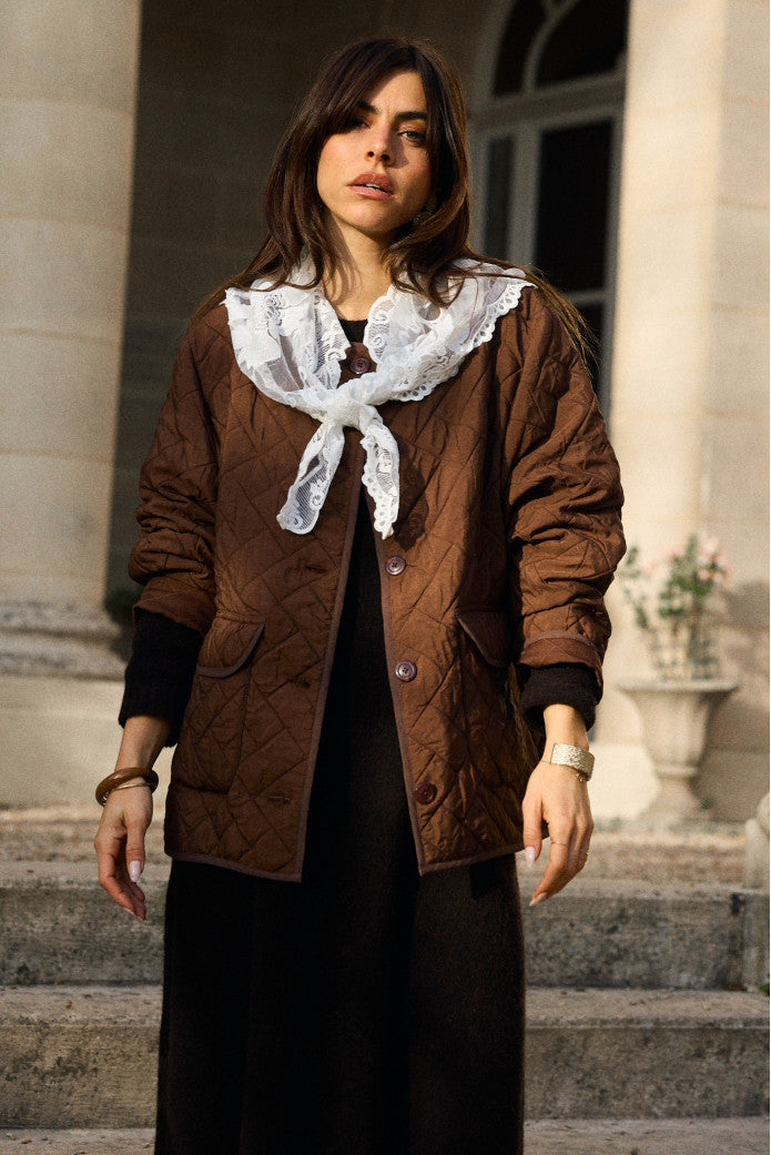 Chaqueta Valentin Matelasse Marron