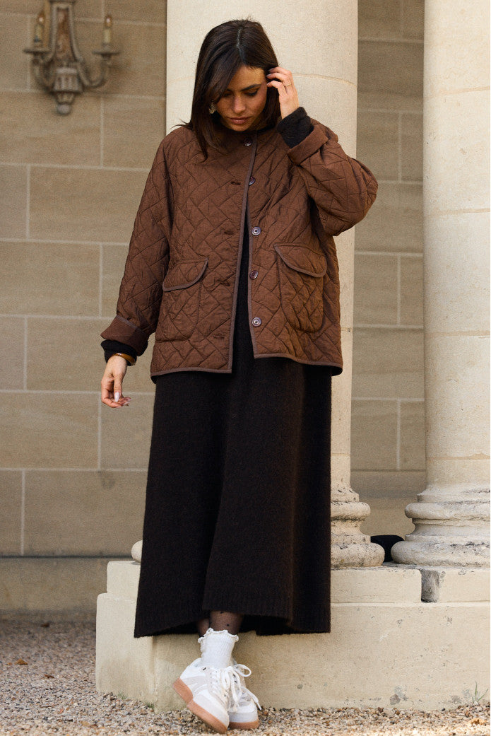 Chaqueta Valentin Matelasse Marron