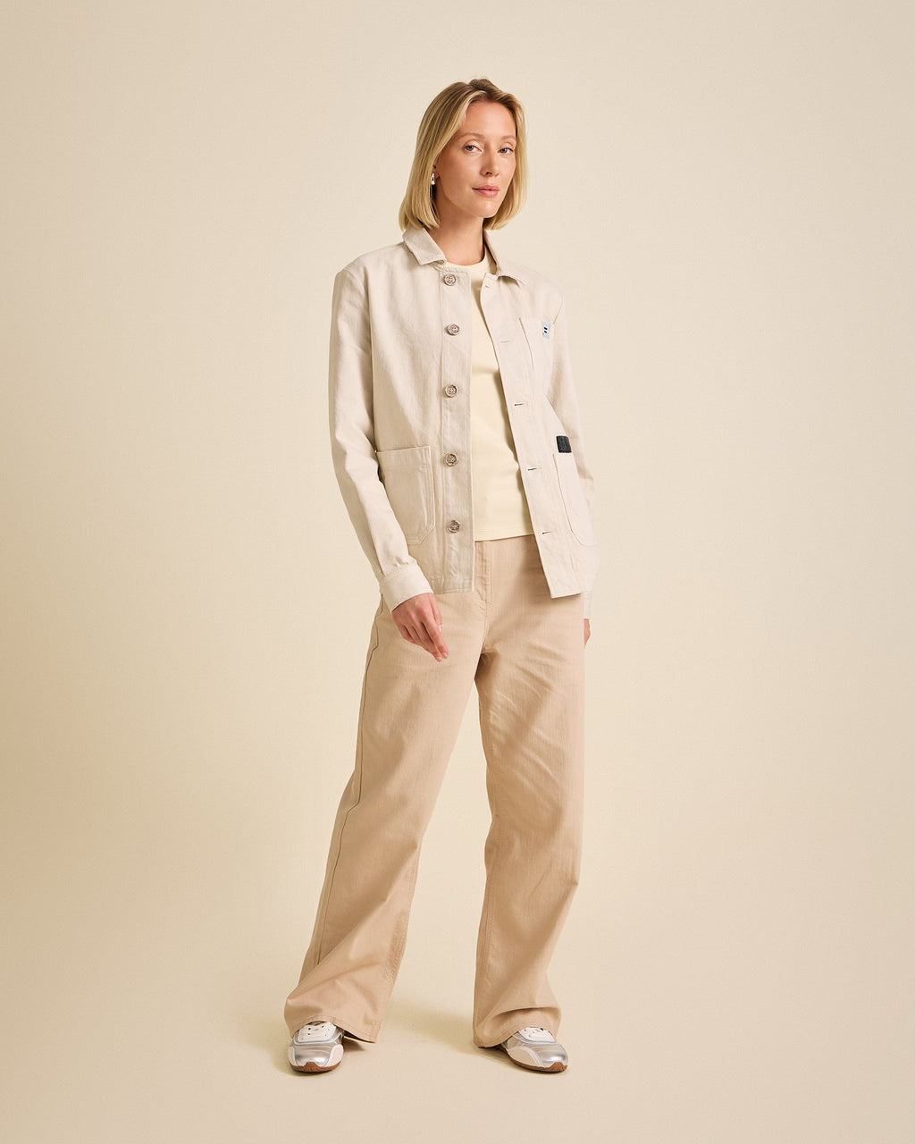 Denim-Worker-Jacke Off White
