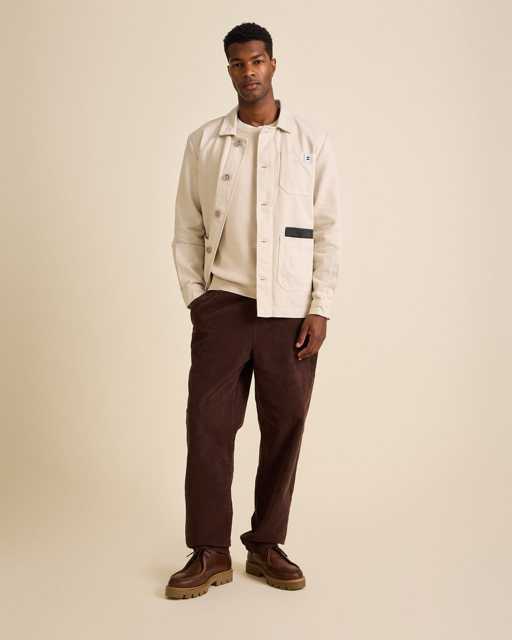 Denim-Worker-Jacke Off White