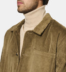 Surchemise En Velours Uni Taupe