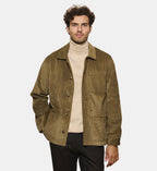 Camisa Exterior De Terciopelo Liso Taupe