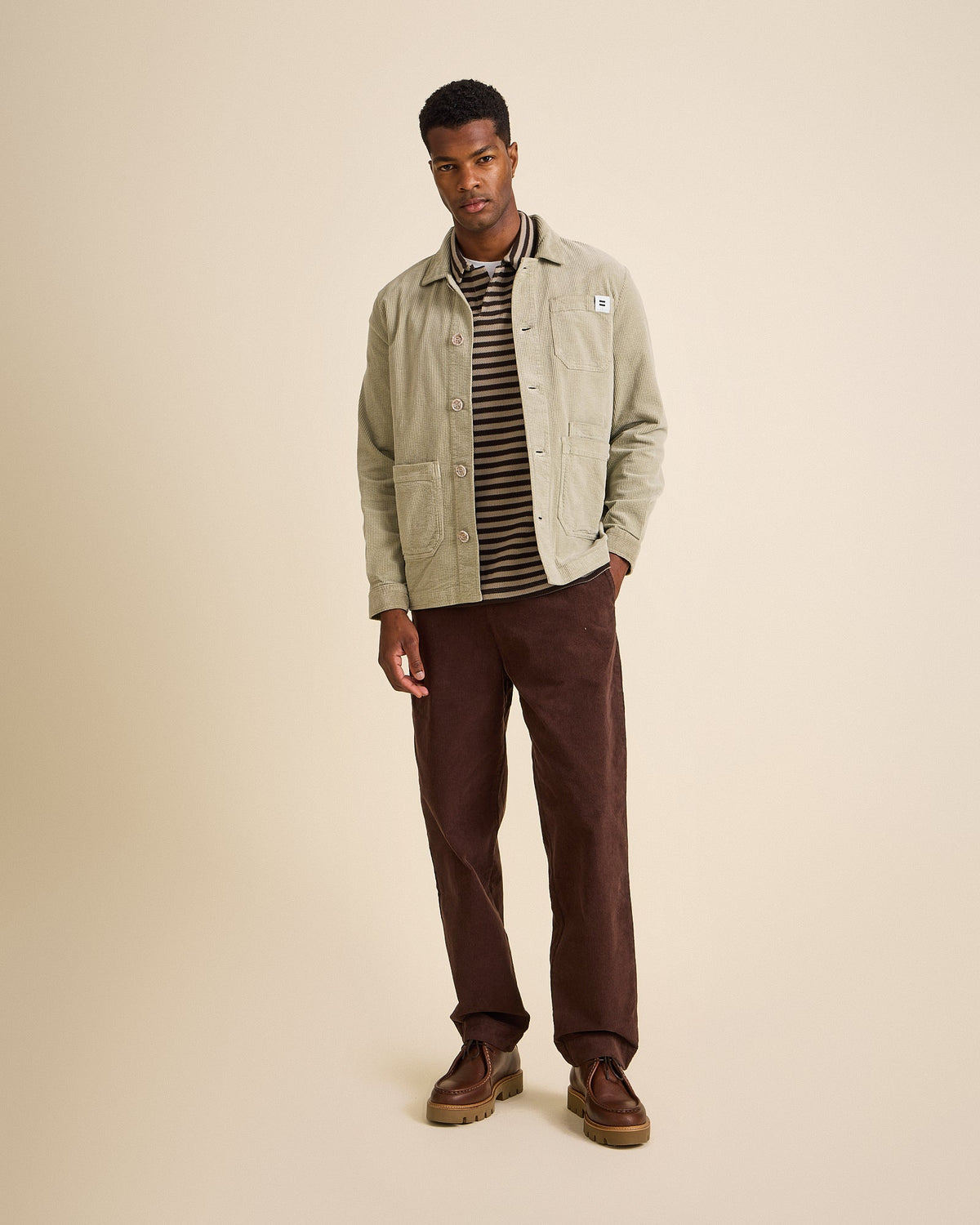 Veste Worker Côtelé Sauge