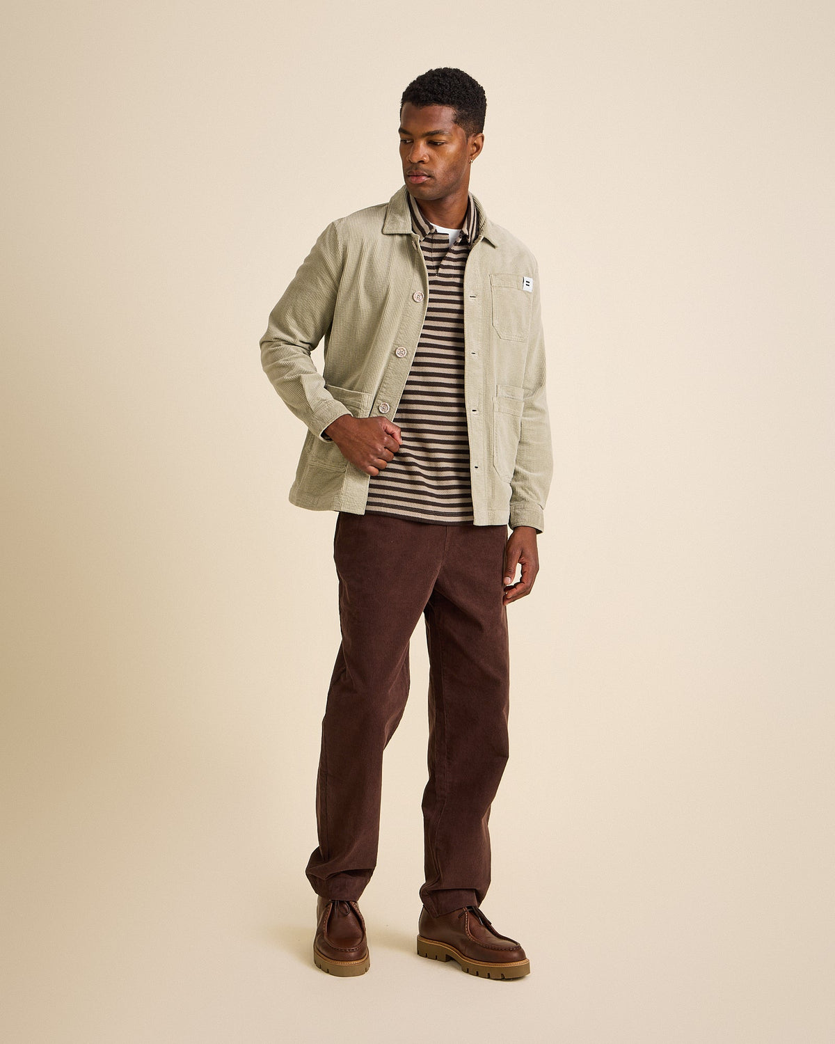 Veste Worker Côtelé Sauge