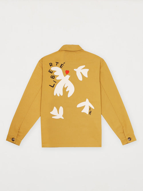 Veste brodée unisexe LIBERTÉ terre jaune