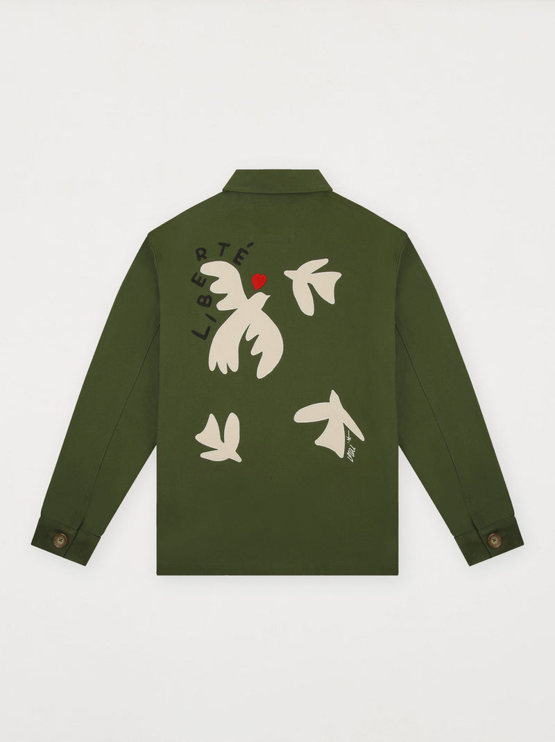 Veste Brodée Unisexe Peintre Olive