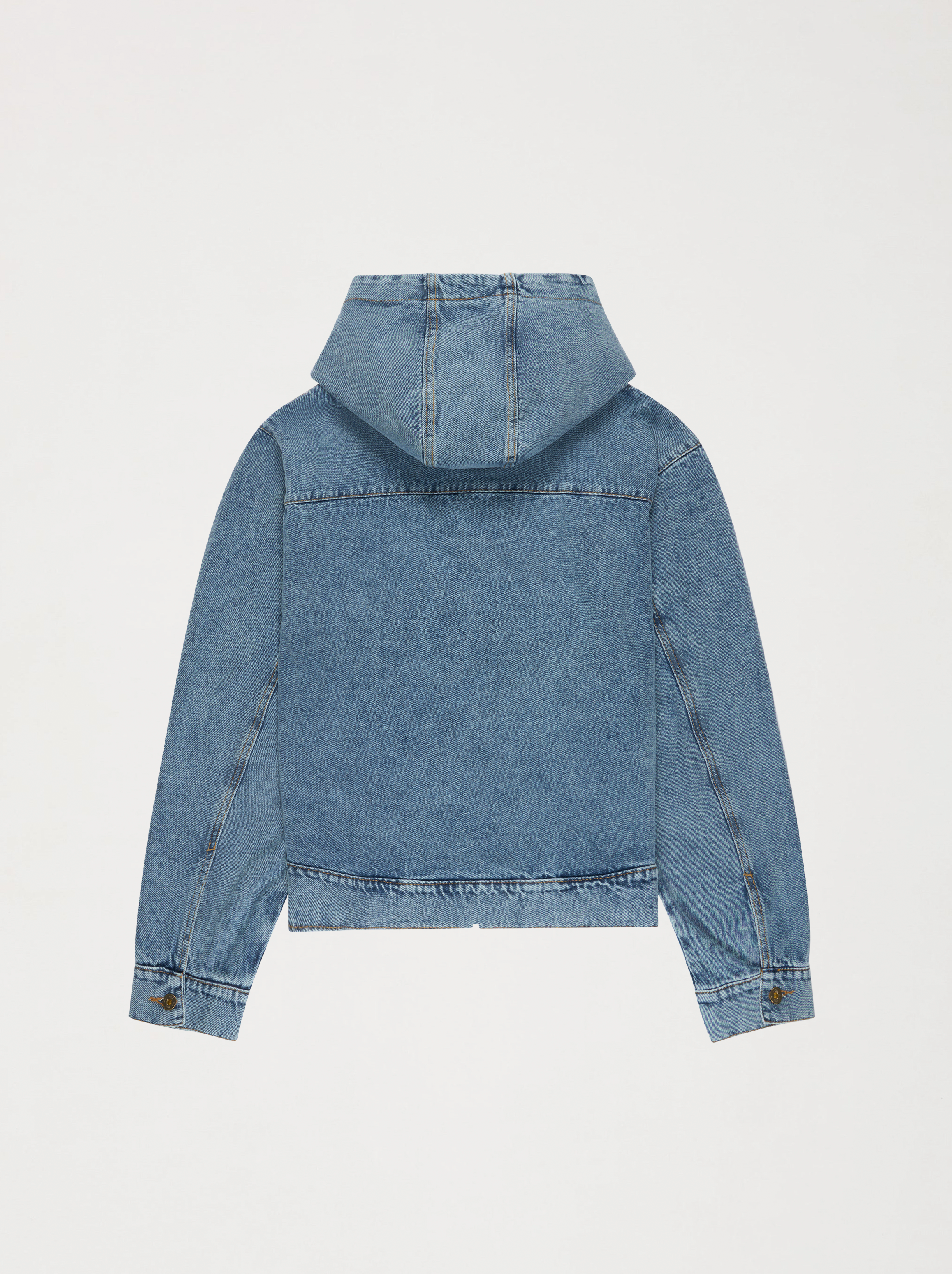 Veste À Capuche Unisexe Patch Denim Délavé