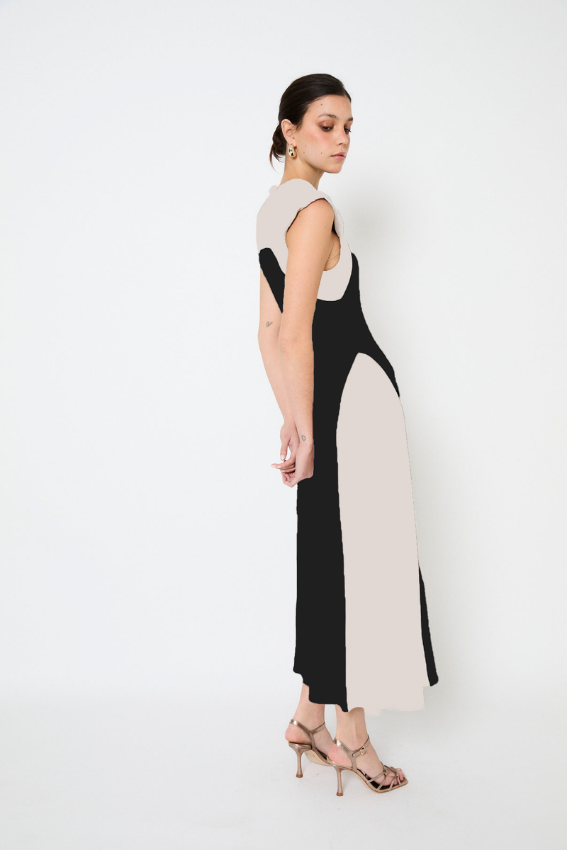 Robe Duo Maille Bicolore