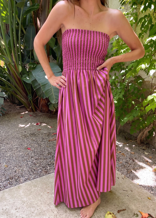 Robe Emily Rayas Marron y Rose