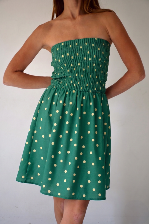 Emily Topos Green Corto Dress
