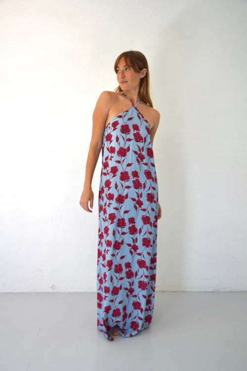 Robe Kate Flores Bleu