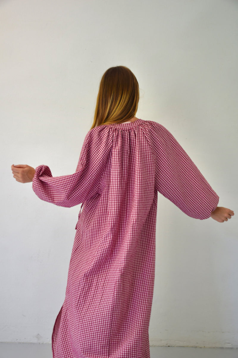 Robe Matilde Vichy Burgundy