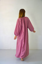 Matilde Gingham Dress Burgundy