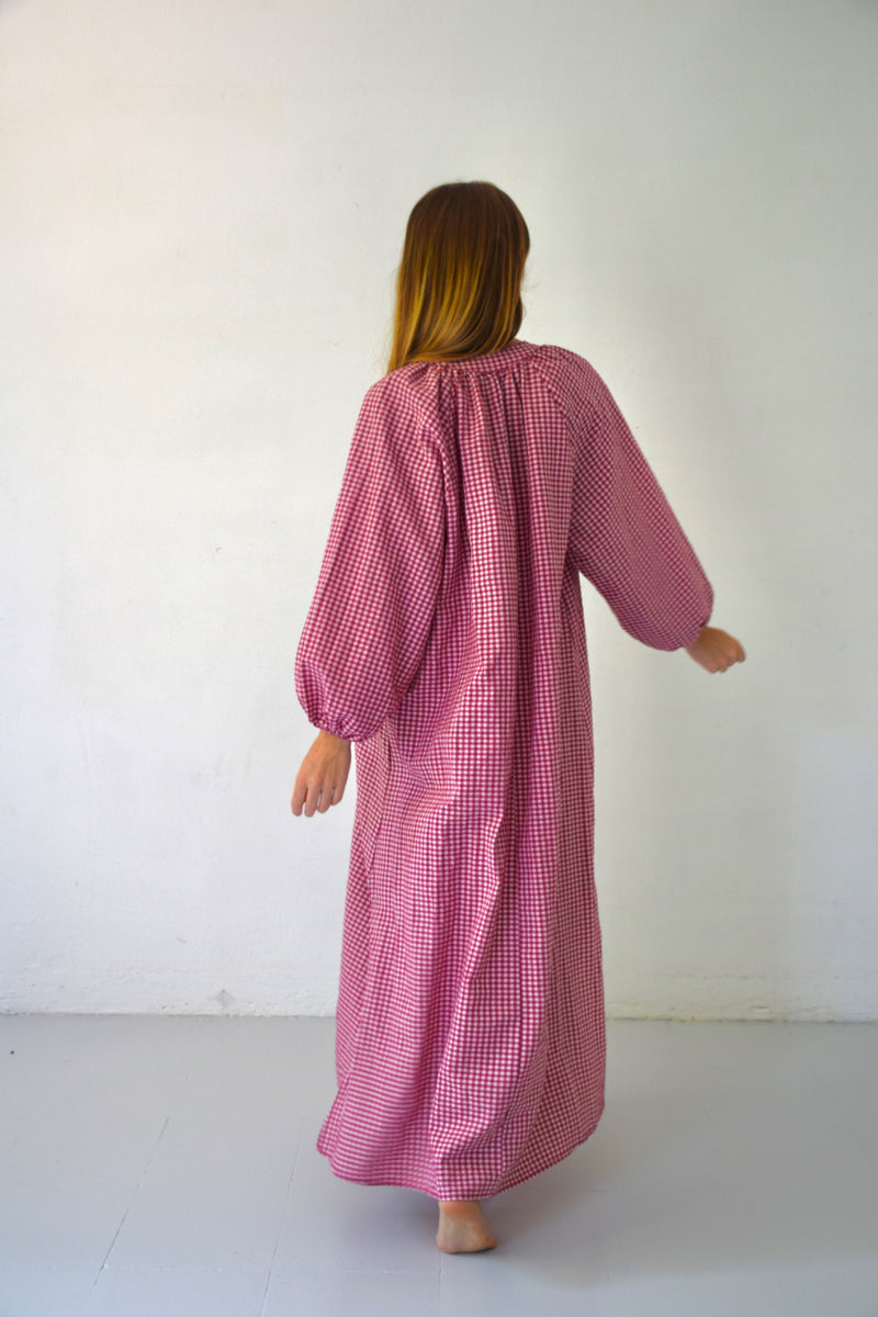 Robe Matilde Vichy Burgundy