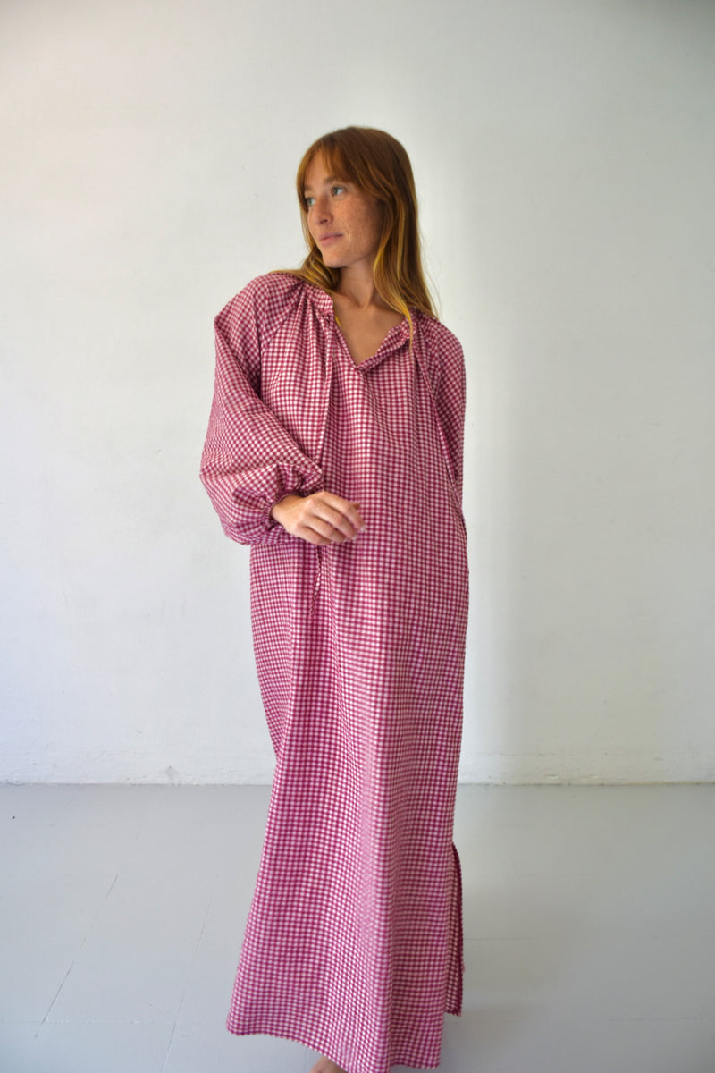 Robe Matilde Vichy Burgundy