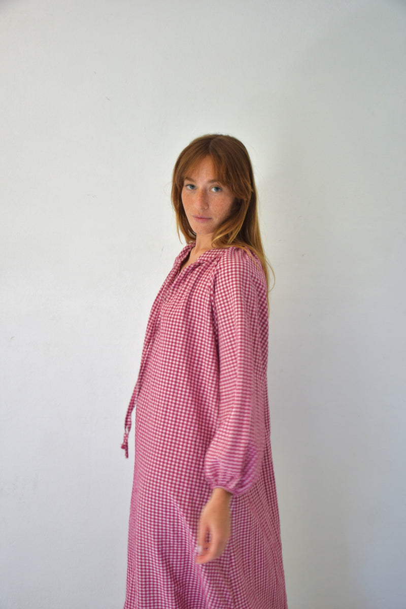 Robe Matilde Vichy Burgundy