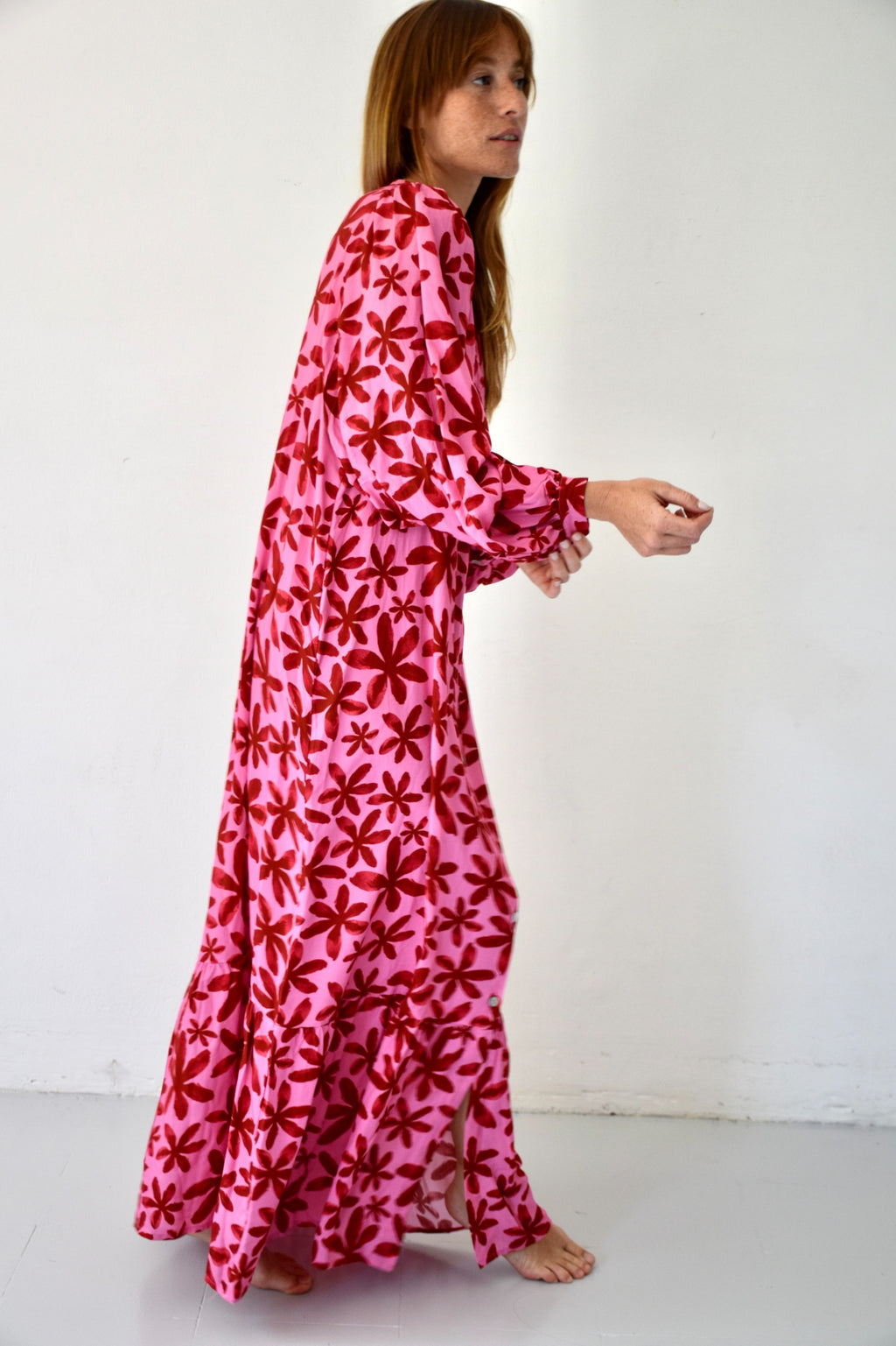 Vestido Micaela Flores Rosa