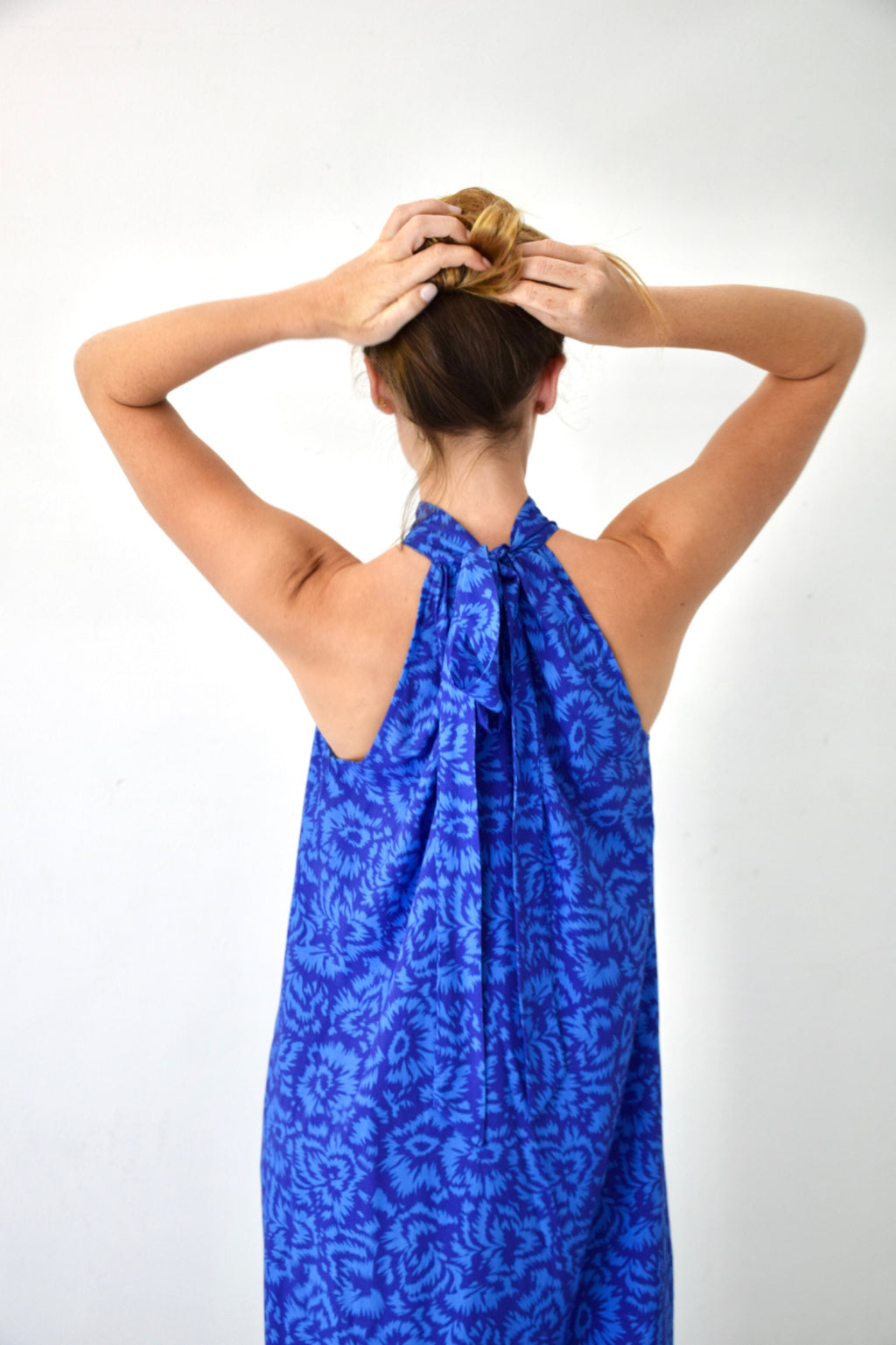 Vestido hasta el suelo azul marino