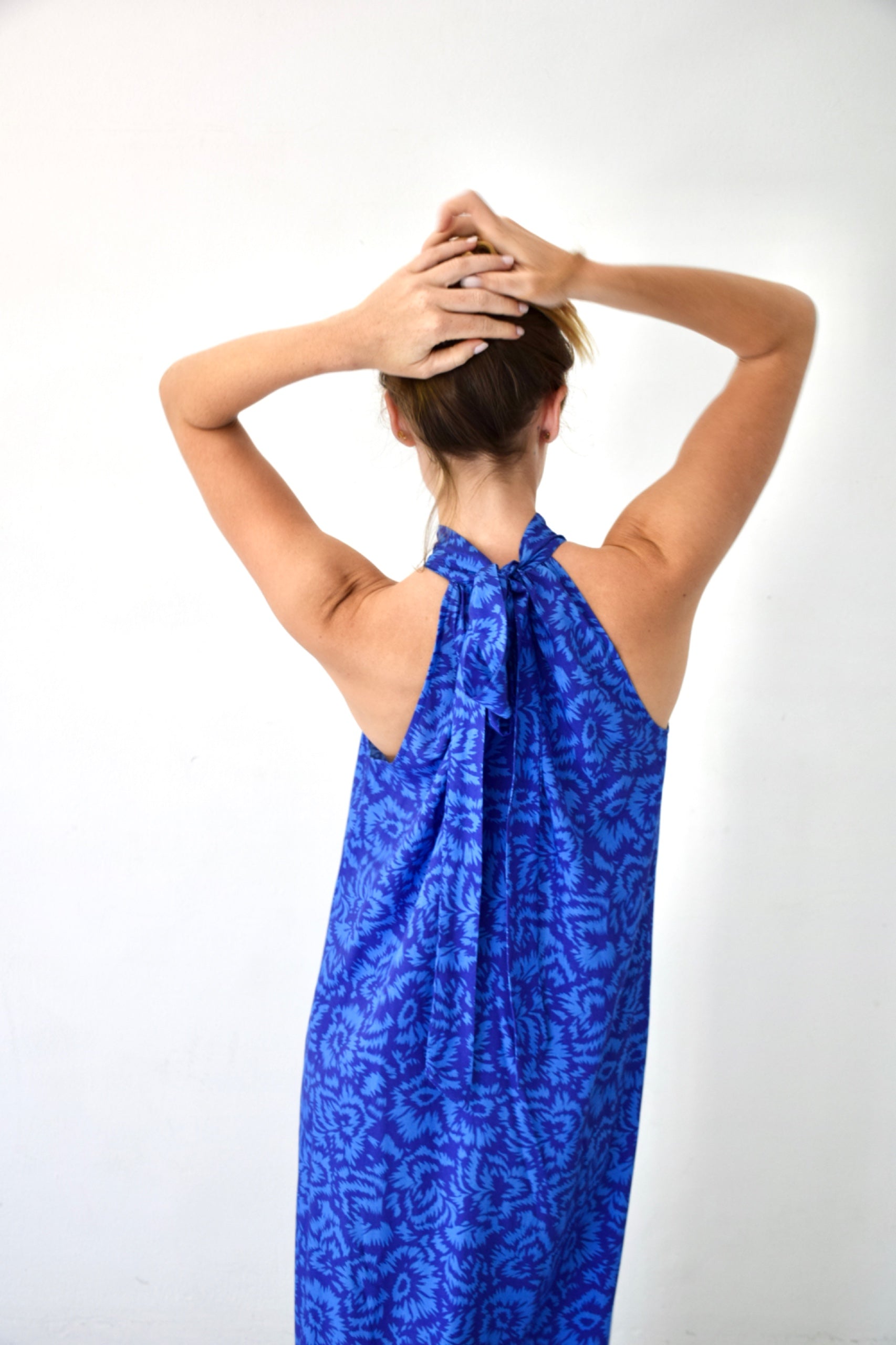 Vestido hasta el suelo azul marino