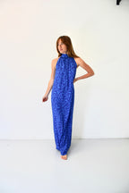 Vestido hasta el suelo azul marino