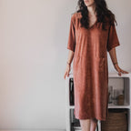 Vestido de terciopelo de rizo Cabane - Honey
