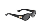 Luxury Eyewear – Okulary Przeciwsłoneczne - Valentino, czarne okulary przeciwsłoneczne z przyciemnianymi soczewkami i owalną oprawką