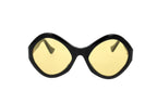 Luxury Eyewear – Lunettes De Soleil - Valentino, lunettes de soleil noires avec verres jaunes, vue de face