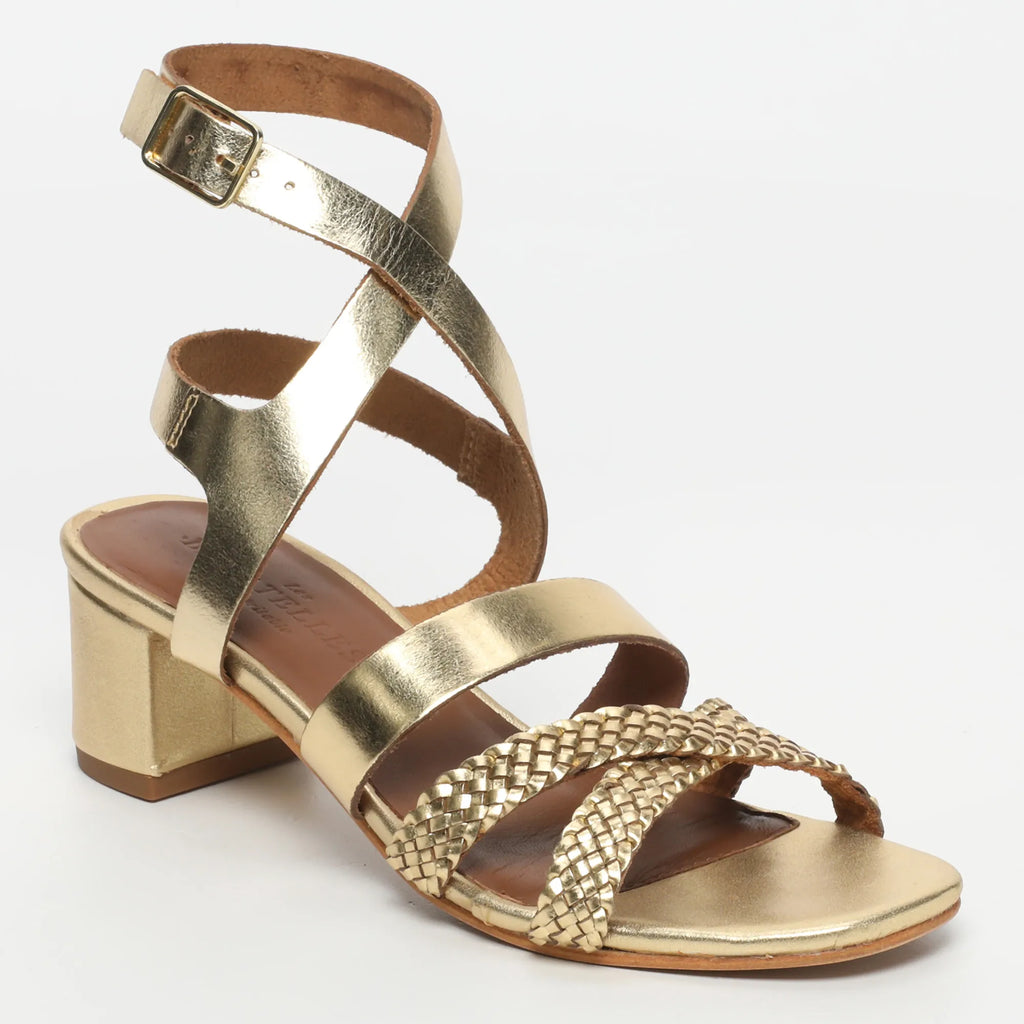 Diascia Heeled Sandals - Dark Gold