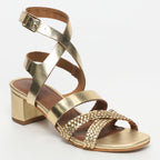 Diascia Heeled Sandals - Dark Gold