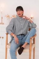VIKTORIA Bleu Marine - Chemise Rayée