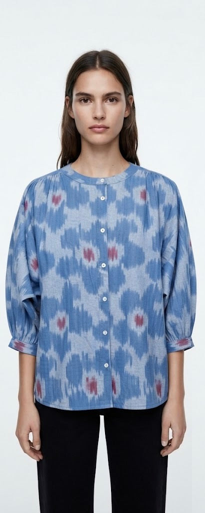 Blusa Vince - Estampado Flor Azul
